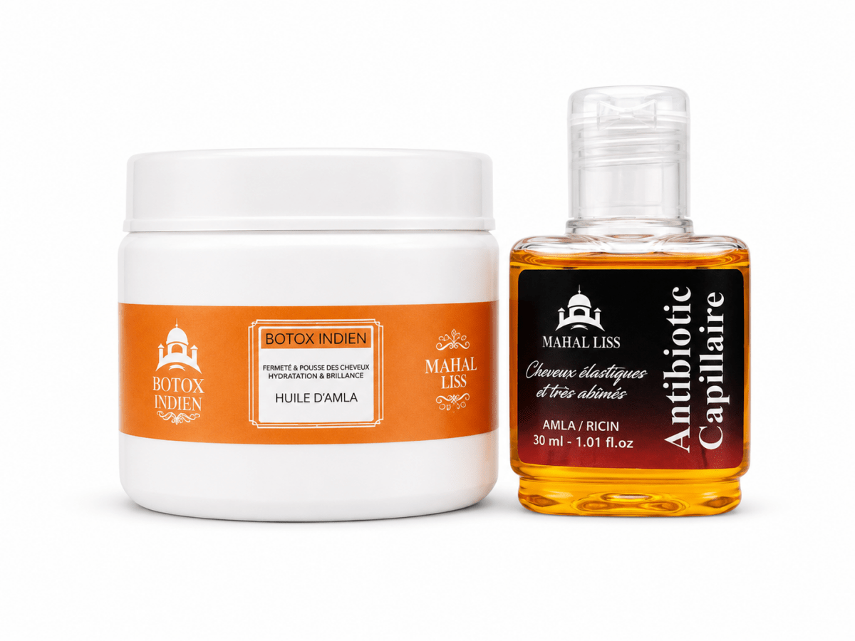 Mini Kit BTX Indien Mahal Liss à l'huile d'Amla avec Antibiotic Capillaire pour cheveux très abîmés