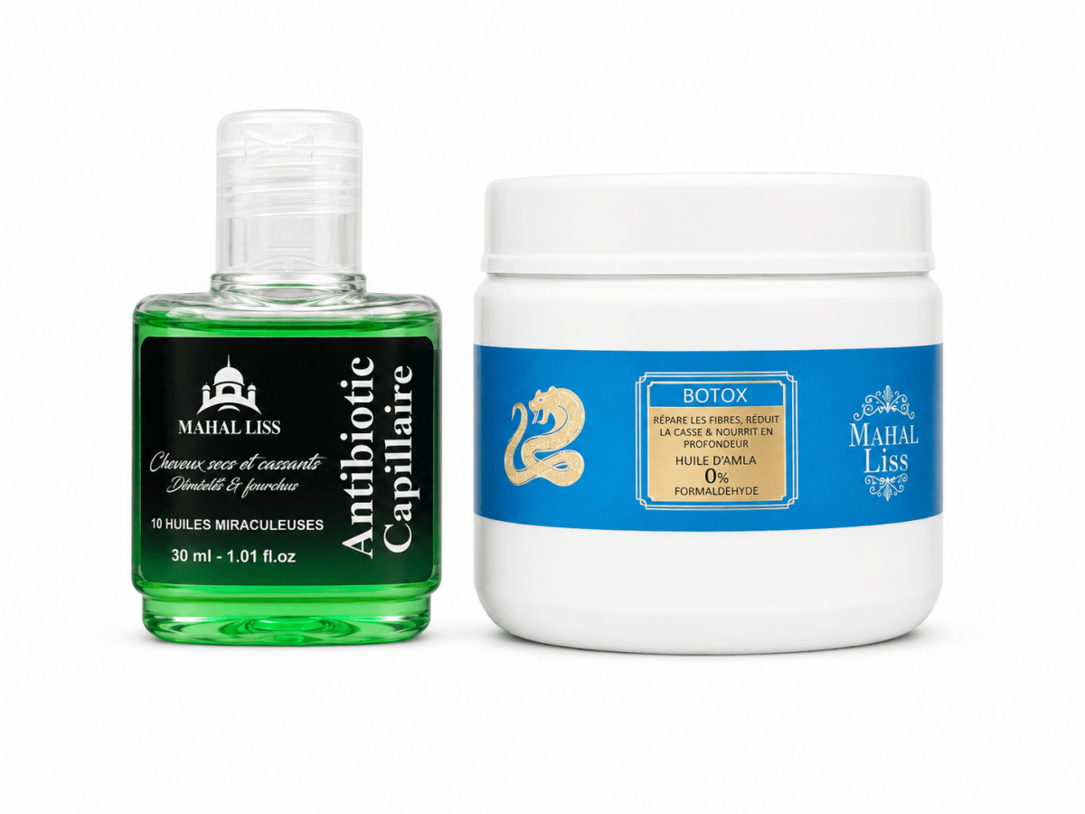 Mini Kit BTX Indien Mahal Liss à l'huile d'Amla avec Antibiotic Capillaire 10 huiles pour cheveux secs et cassants