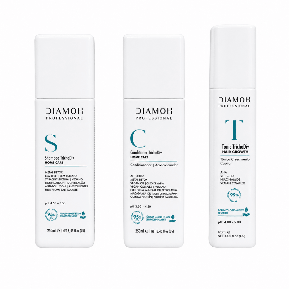 Kit Entretien TrichoDi+ Home Care DIAMOH - Shampoo, Conditioner, Tonic Hair Growth