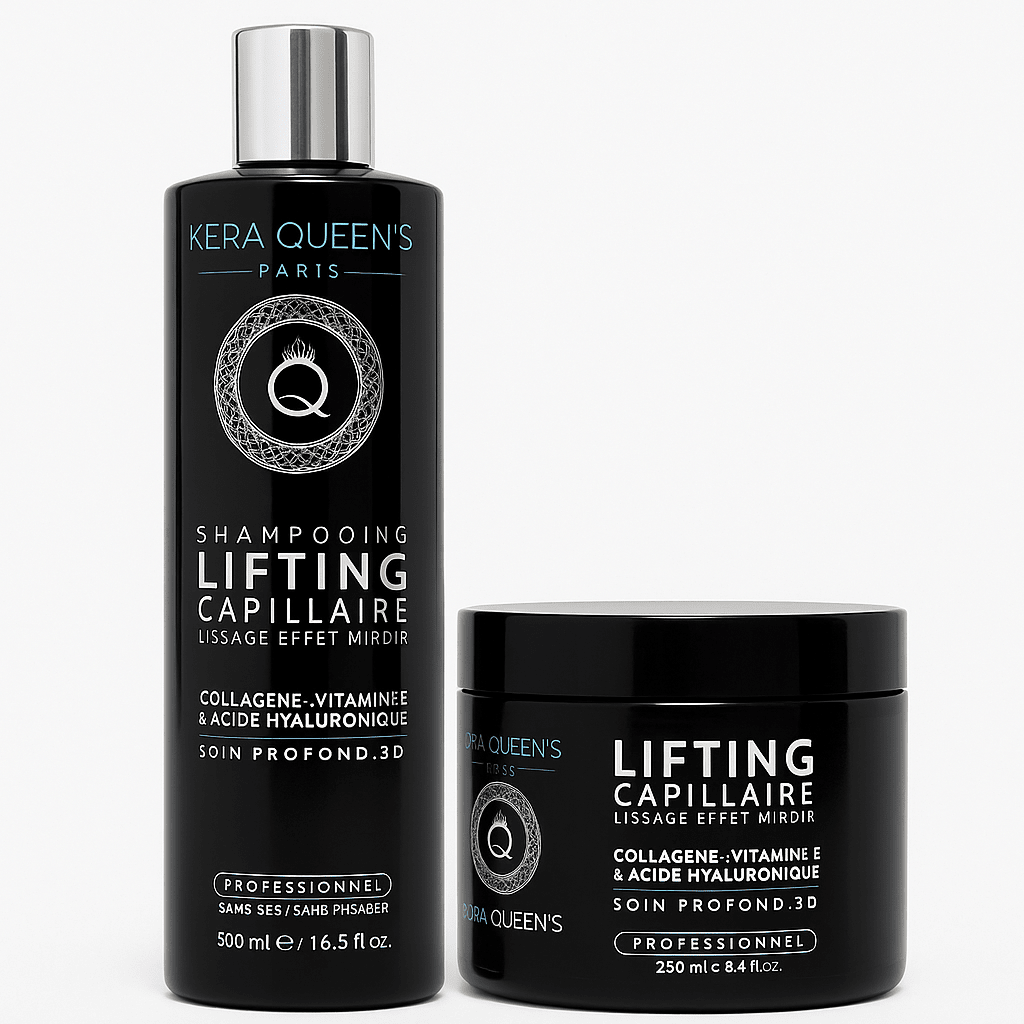 Kit Lifting Capillaire Kera Queen’s Paris – Shampooing + Masque au Collagène et Acide Hyaluronique - Cosmetichairshop