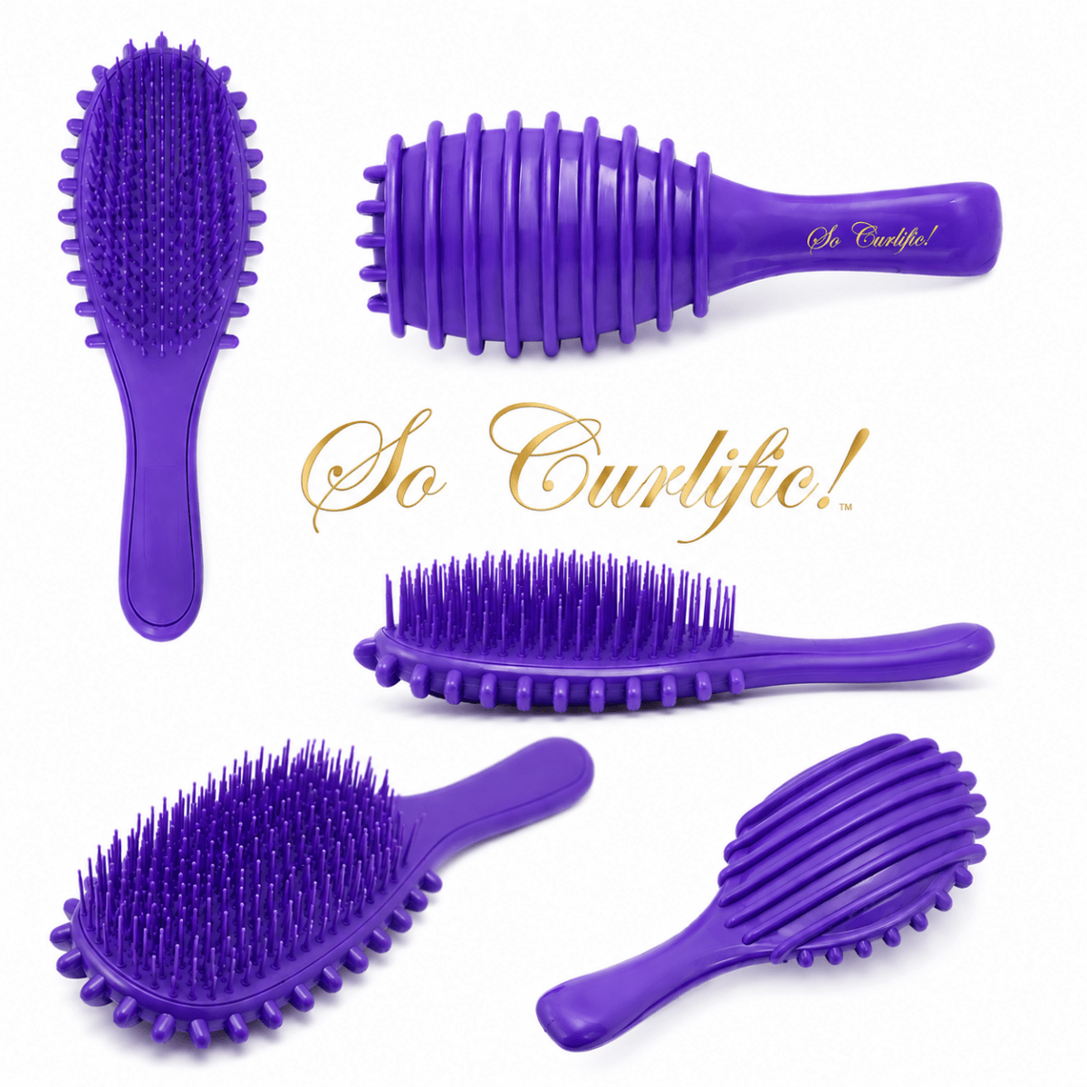 Brosse démêlante So Curlific! violette pour cheveux bouclés et frisés - démêlage sans casse